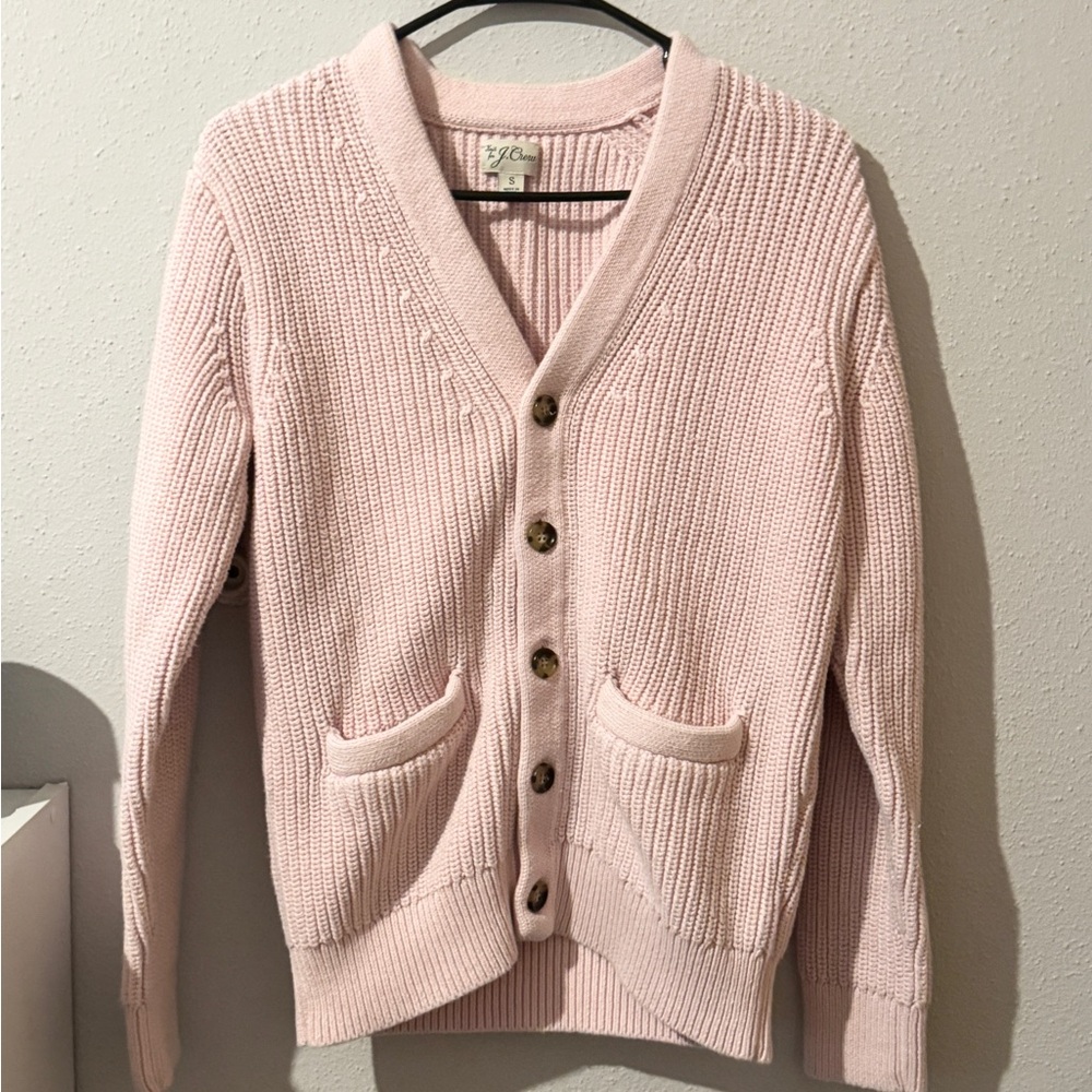 J.Crew Pink Button-Up Unisex Sweater